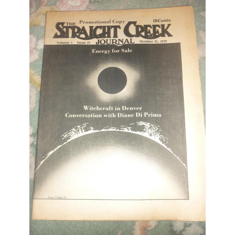 Vintage 1972 Straight Creek Journal Denver Newspaper Witchcraft Diane Di Prima